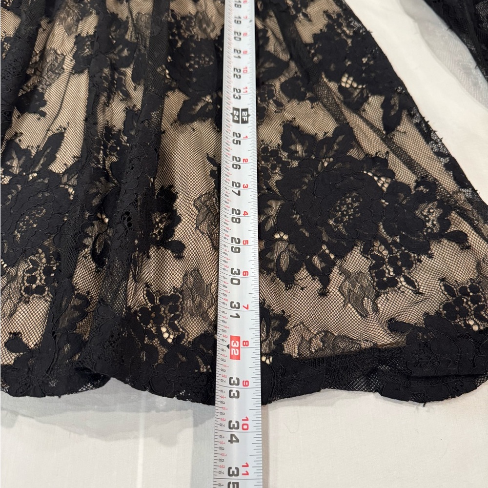 Black Lace Babydoll Dress Whimsygoth Fairygoth Sheer Lace Lined Witchy Lrg NWT - Picture 7 of 9